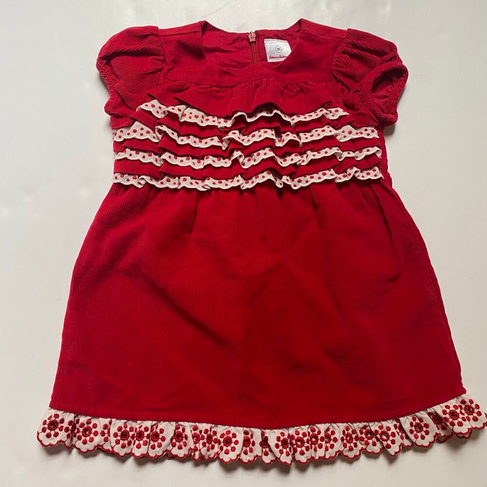 Hanna Andersson Red Cord Polka Dot Ruffle Dress